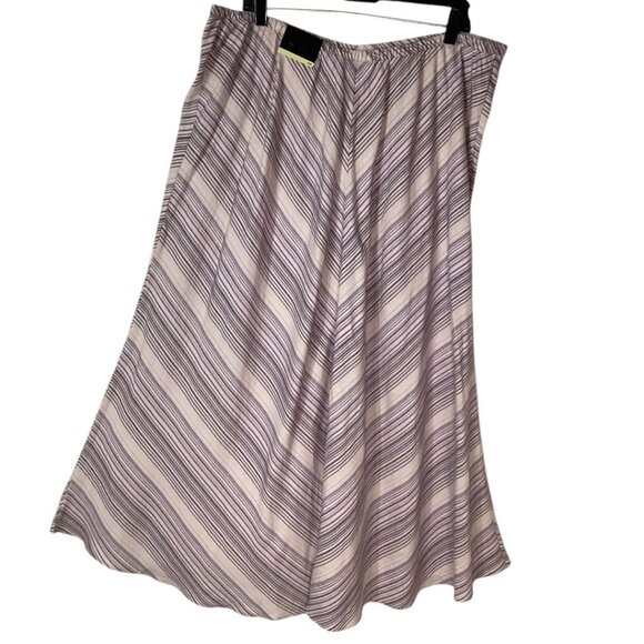 NWT Lane Bryant Purple & White Stripe Linen Midi Skirt - Women's Size 18 / 20 - Picture 2 of 6